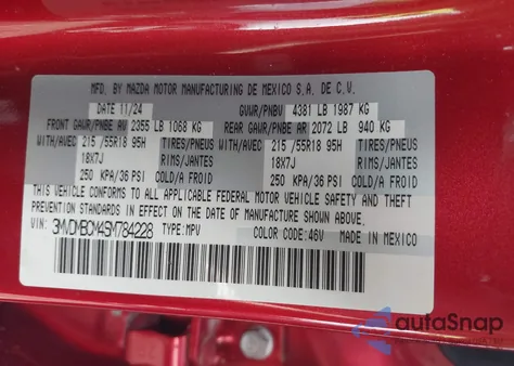 2025 Mazda Cx-30 2.5 S Preferred Package из США, поврежденный, VIN 3MVDMBCM4SM784228